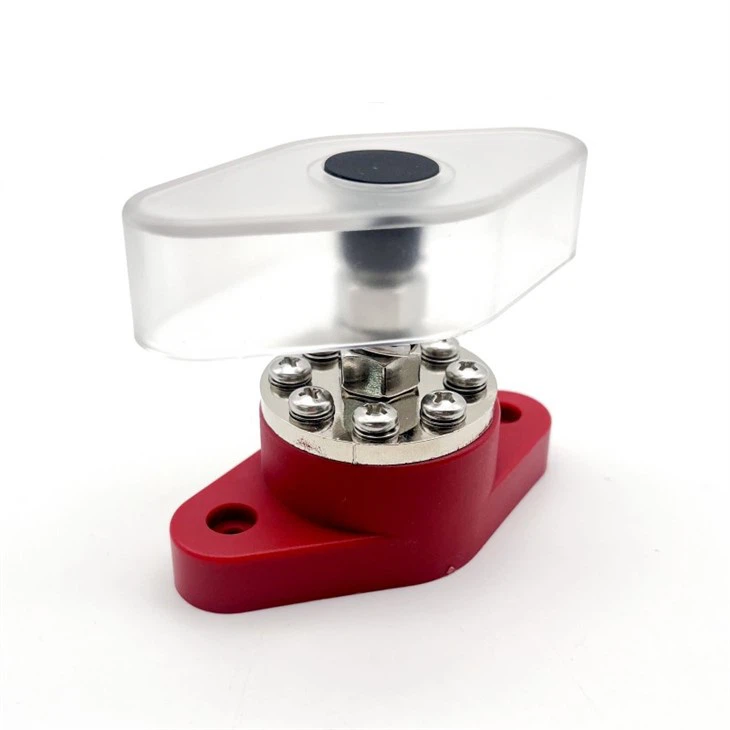 Power Distribution Studs, 38inch 300A 16 Studs M10 Nylon Base Red Black Battery Terminal Junction Block for RVs